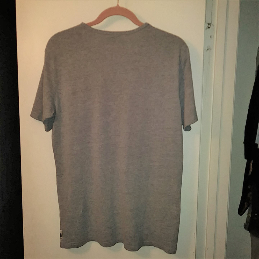 Billabong Sz L Graphic Tee Gray Short Sleeve Top - Picture 3 of 7